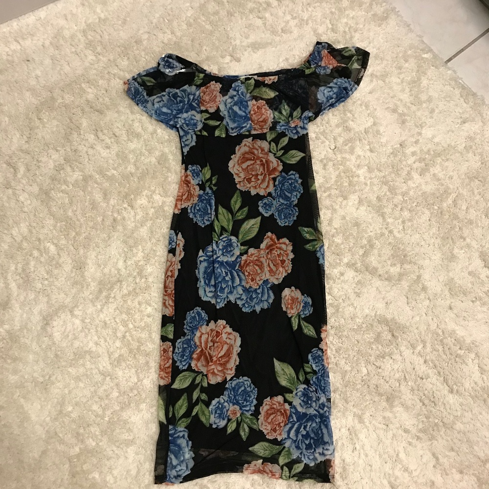 Floral off shoulder dress